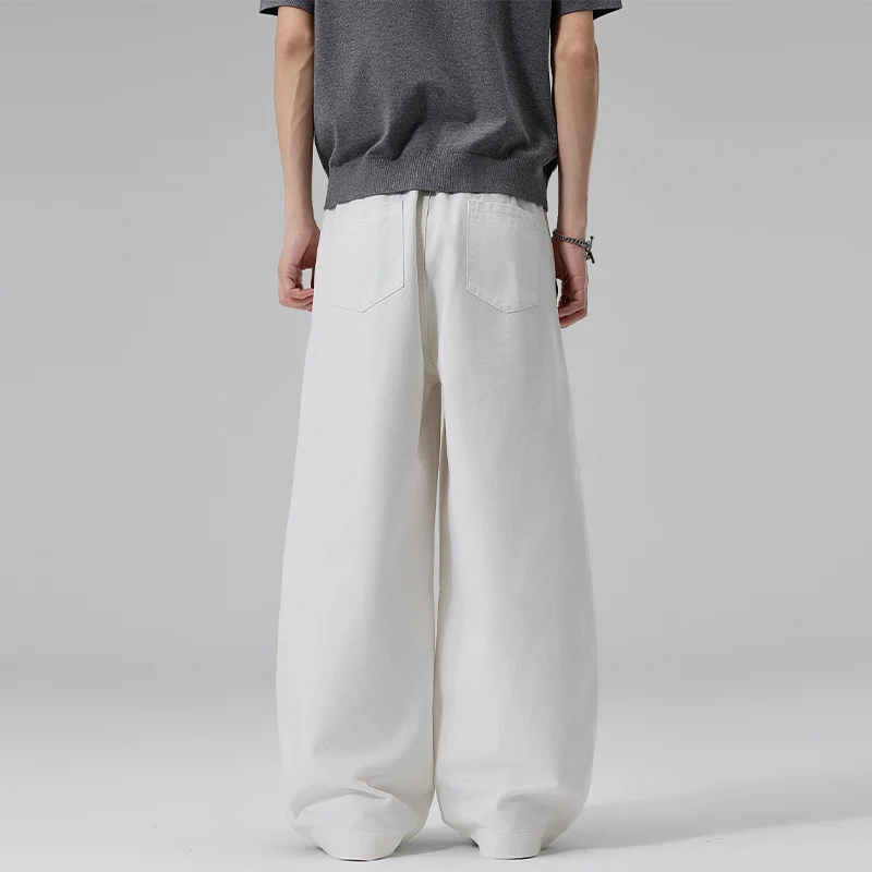 Herren Ultraweite Baumwoll‑Twill‑Hose mit Bundfalte und Palazzo‑Silhouette Drune