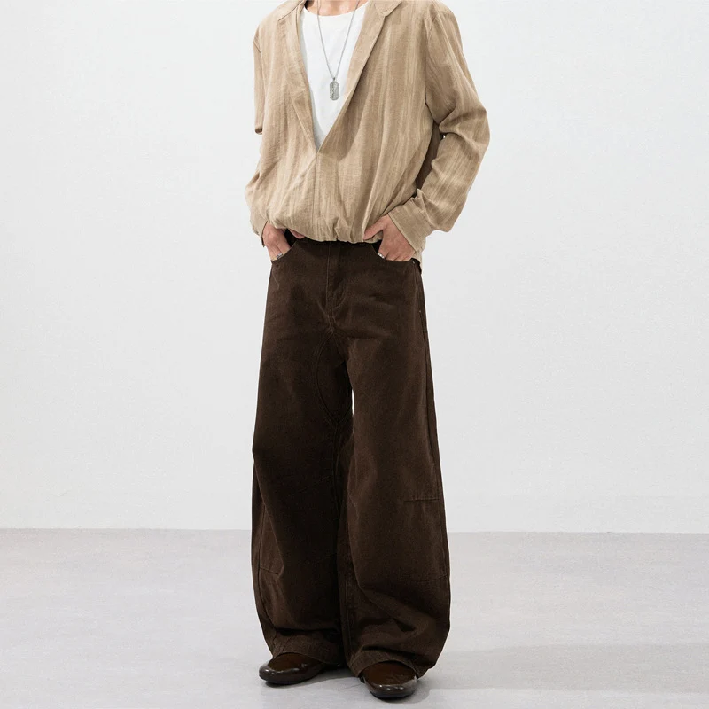 Herren Ultraweite Baggy-Hose mit markanter Schrittpasse und verstärkten Kniepanelen Drune