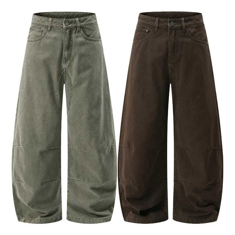 Herren Ultraweite Baggy-Hose mit markanter Schrittpasse und verstärkten Kniepanelen Drune