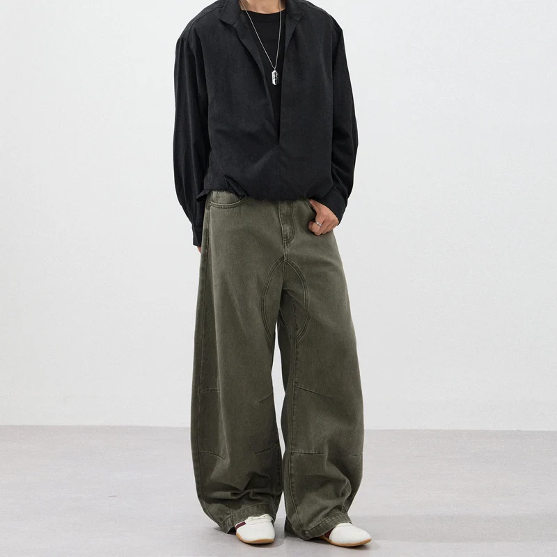 Herren Ultraweite Baggy-Hose mit markanter Schrittpasse und verstärkten Kniepanelen Drune
