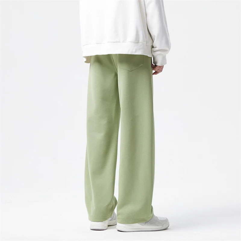 Herren Ultraweit geschnittene Fleece-Loungehose mit Tunnelzug und geradem Bein Drune