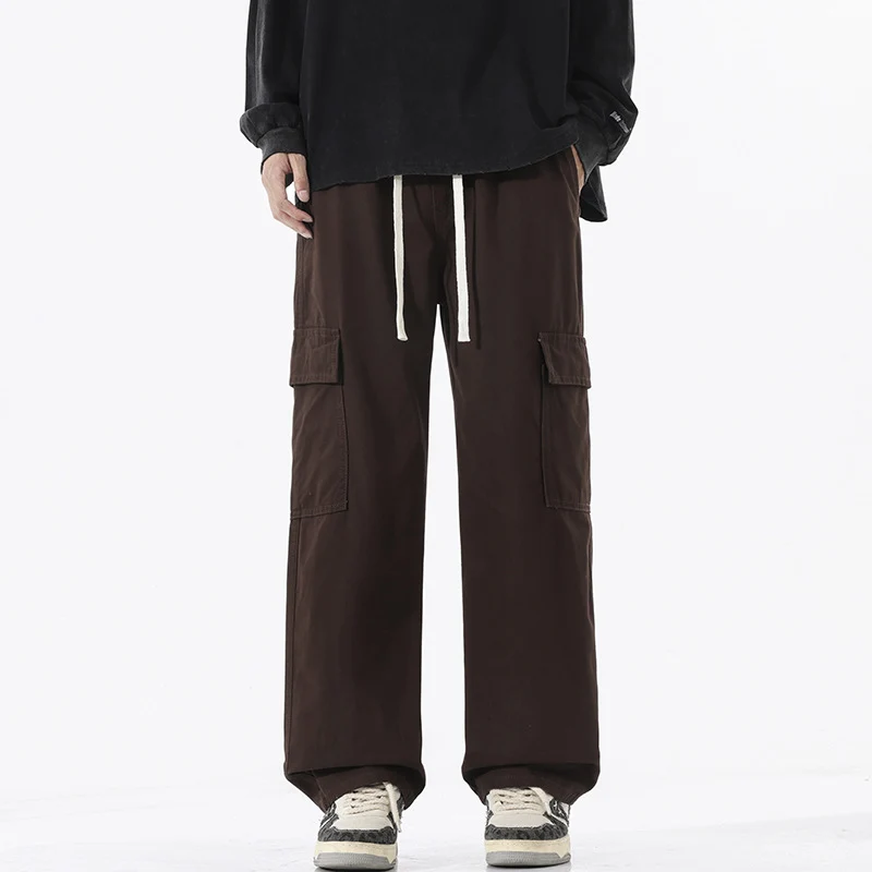 Herren Superweite Utility-Cargohose im tiefsitzenden Baggy-Cut mit Kordelzug Drune