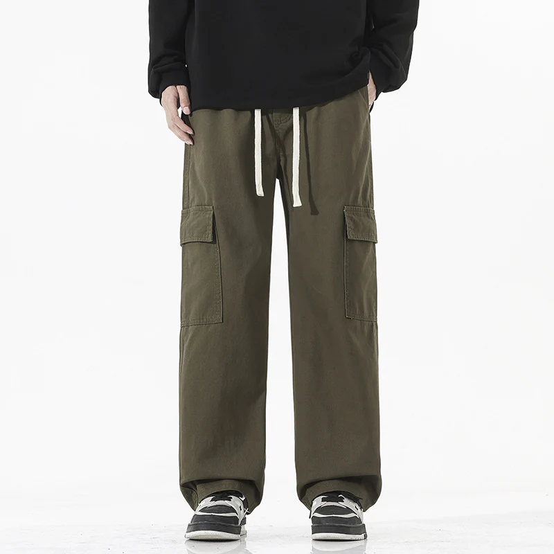 Herren Superweite Utility-Cargohose im tiefsitzenden Baggy-Cut mit Kordelzug Drune