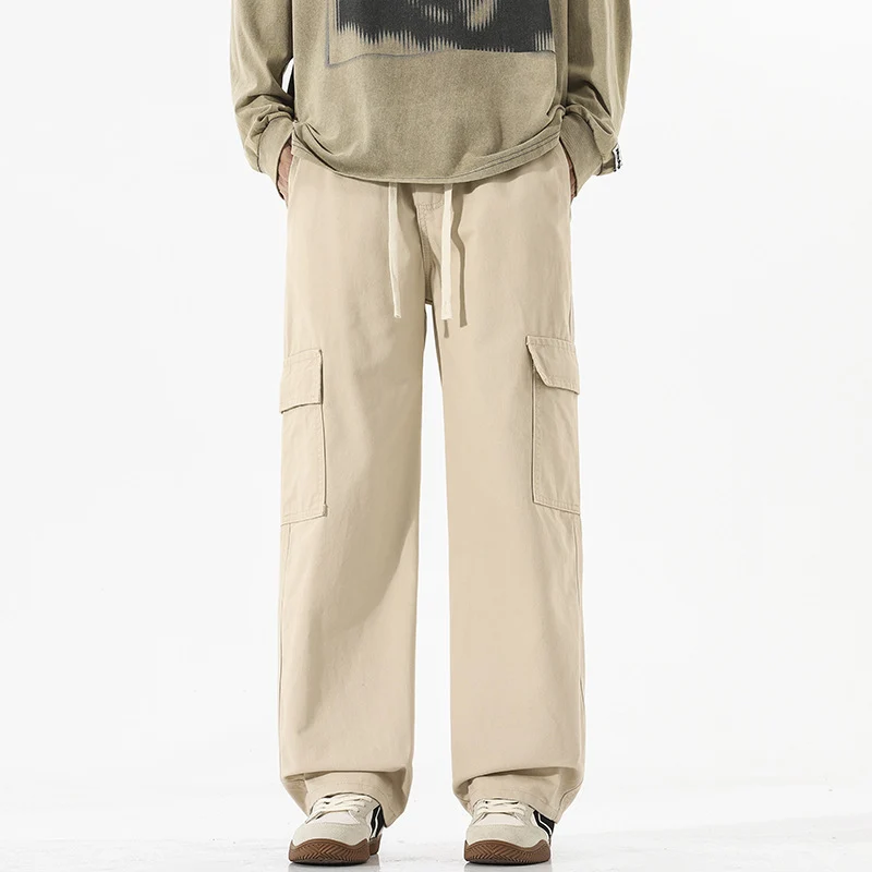 Herren Superweite Utility-Cargohose im tiefsitzenden Baggy-Cut mit Kordelzug Drune