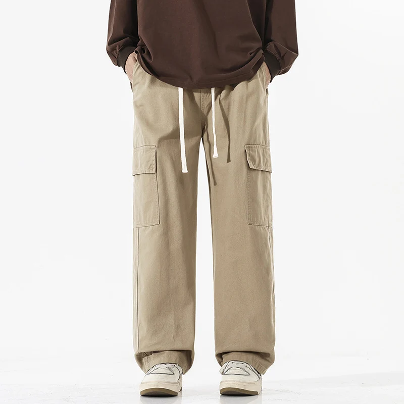 Herren Superweite Utility-Cargohose im tiefsitzenden Baggy-Cut mit Kordelzug Drune