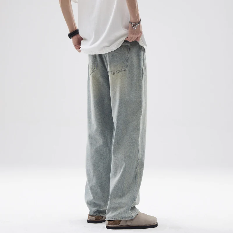 Herren Relaxte Vintage-Denim-Hose im geraden Oversize-Schnitt mit soften Fade-Zonen Drune