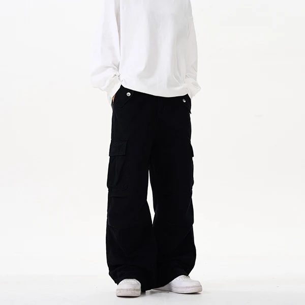 Herren Relaxed Utility-Cargohose im Palazzoschnitt aus Baumwoll-Twill Drune