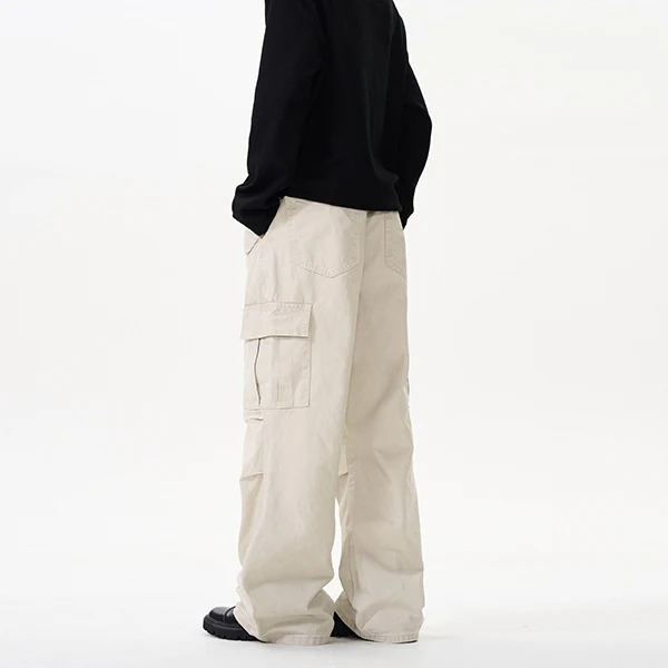 Herren Relaxed Utility-Cargohose im Palazzoschnitt aus Baumwoll-Twill Drune