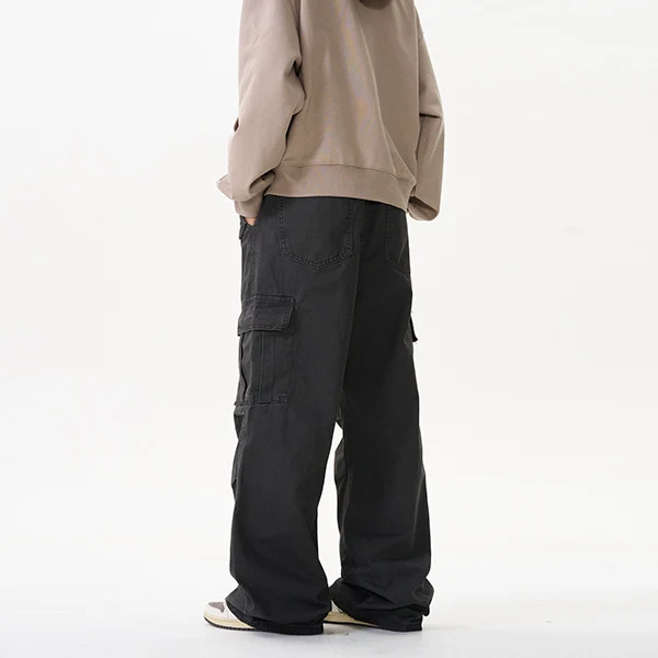 Herren Relaxed Utility-Cargohose im Palazzoschnitt aus Baumwoll-Twill Drune