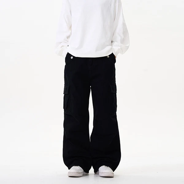 Herren Relaxed Utility-Cargohose im Palazzoschnitt aus Baumwoll-Twill Drune