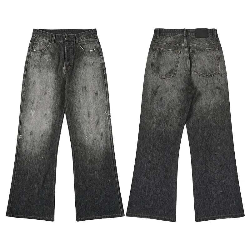 Herren Relaxed‑Straight Denim-Jeans mit Vintage-Waschung und verlängertem Saum Drune