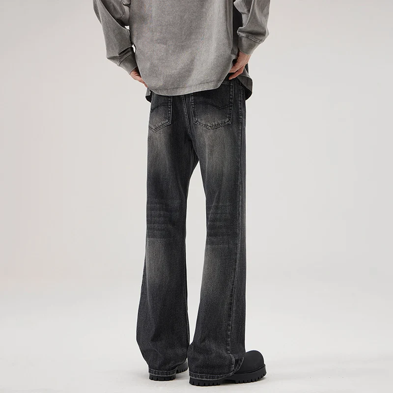 Herren Relaxed-Straight Denim-Jeans mit extra langem Saum und Vintage-Finish Drune