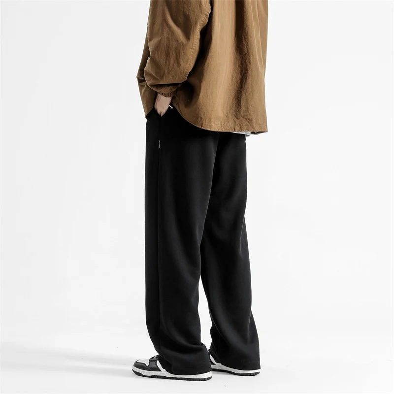 Herren Relaxed-Fit Lounge-Hose mit elastischem Bund, Kordelzug und weitem Bein Drune