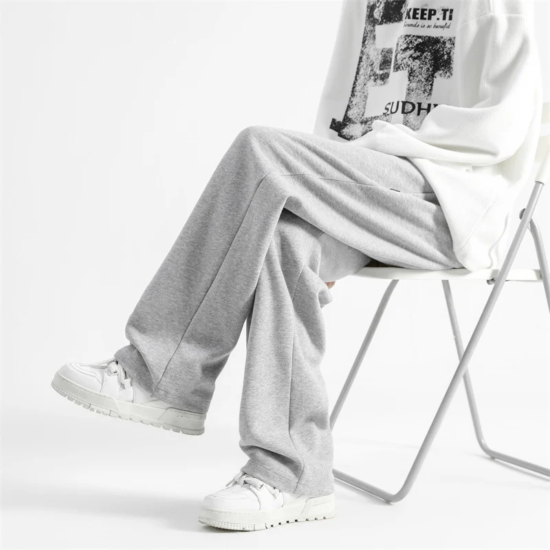 Herren Relaxed-Fit Lounge-Hose mit elastischem Bund, Kordelzug und weitem Bein Drune