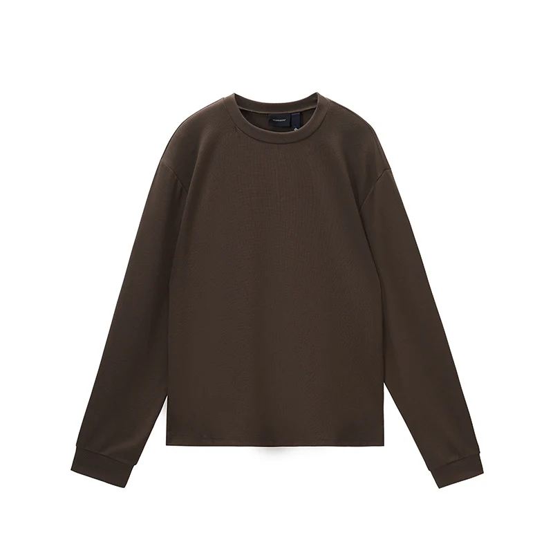 Herren Relaxed-Fit Langarmshirt aus schwerer Baumwollmischung mit Rundhalsausschnitt Drune