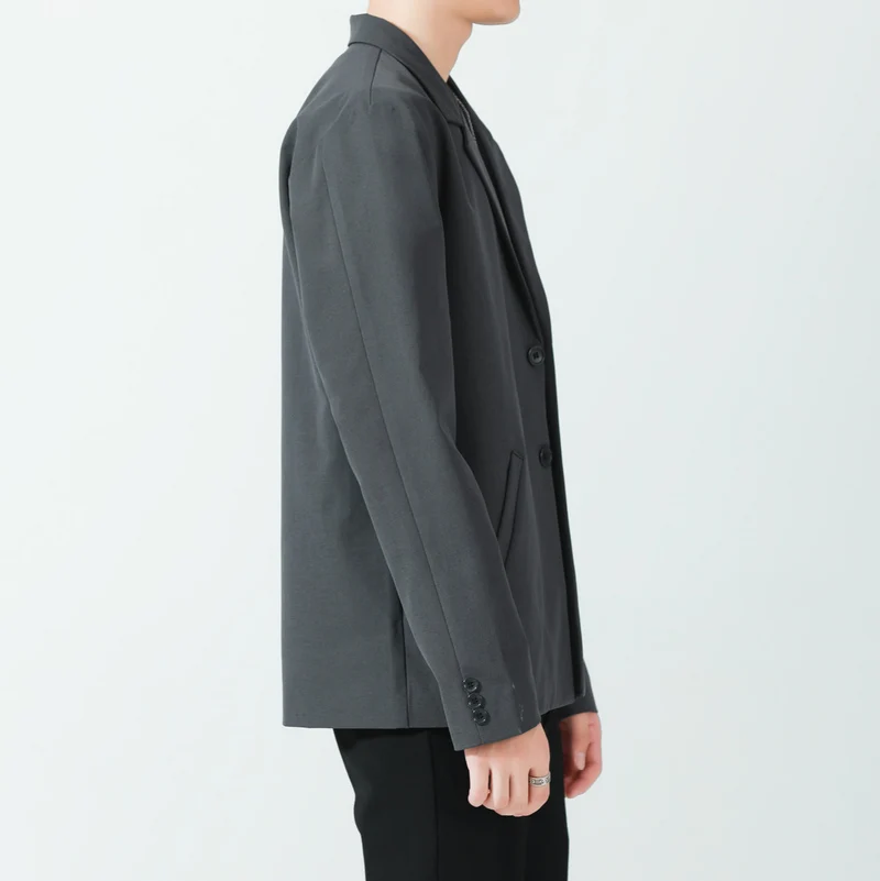 Herren Relaxed-Fit Baumwollmix Oversize-Sakko mit Zwei-Knopf-Verschluss Drune