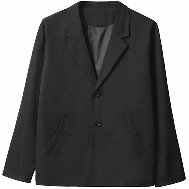 Herren Relaxed-Fit Baumwollmix Oversize-Sakko mit Zwei-Knopf-Verschluss Drune