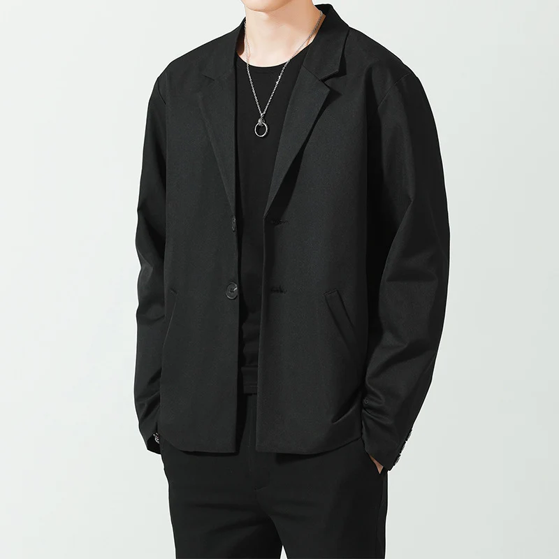 Herren Relaxed-Fit Baumwollmix Oversize-Sakko mit Zwei-Knopf-Verschluss Drune