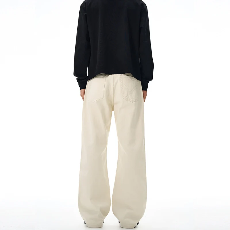 Herren Oversized-Baumwoll-Palazzohose mit geradem ultraweitem Bein Drune