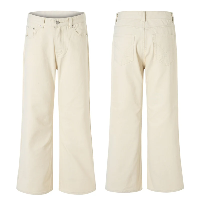 Herren Oversized-Baumwoll-Palazzohose mit geradem ultraweitem Bein Drune