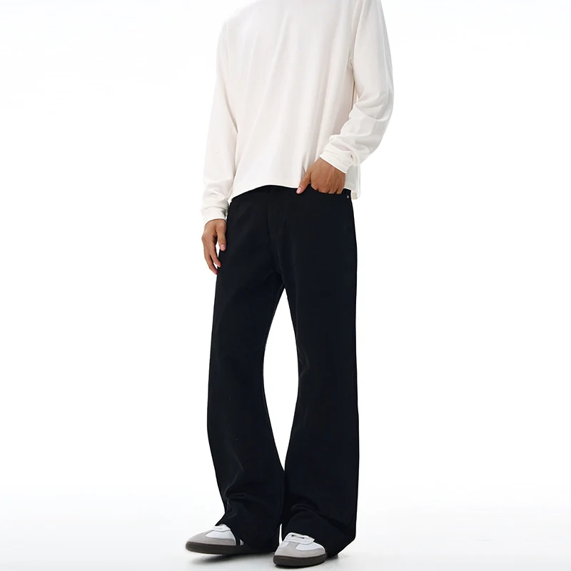 Herren Oversized-Baumwoll-Palazzohose mit geradem ultraweitem Bein Drune