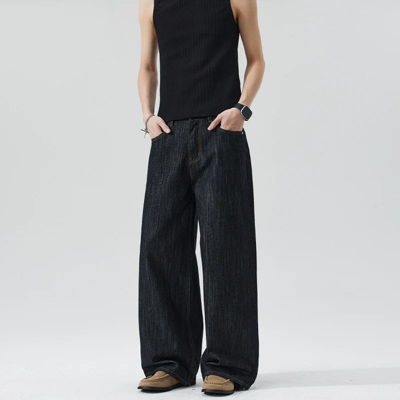 Herren Oversize-Denim-Palazzohose mit extra weitem Bein und soften Drape-Effekt Drune