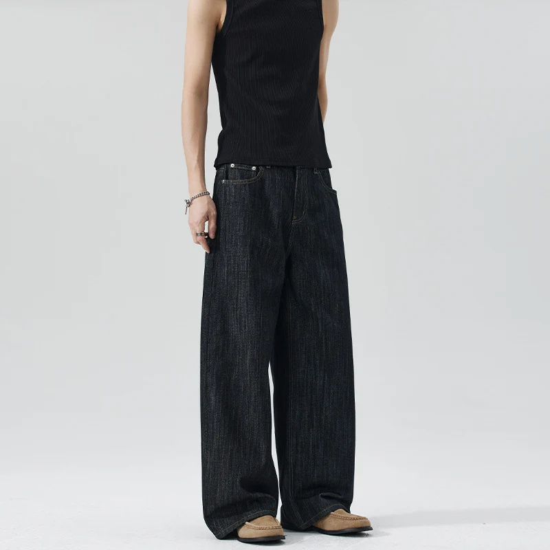 Herren Oversize-Denim-Palazzohose mit extra weitem Bein und soften Drape-Effekt Drune