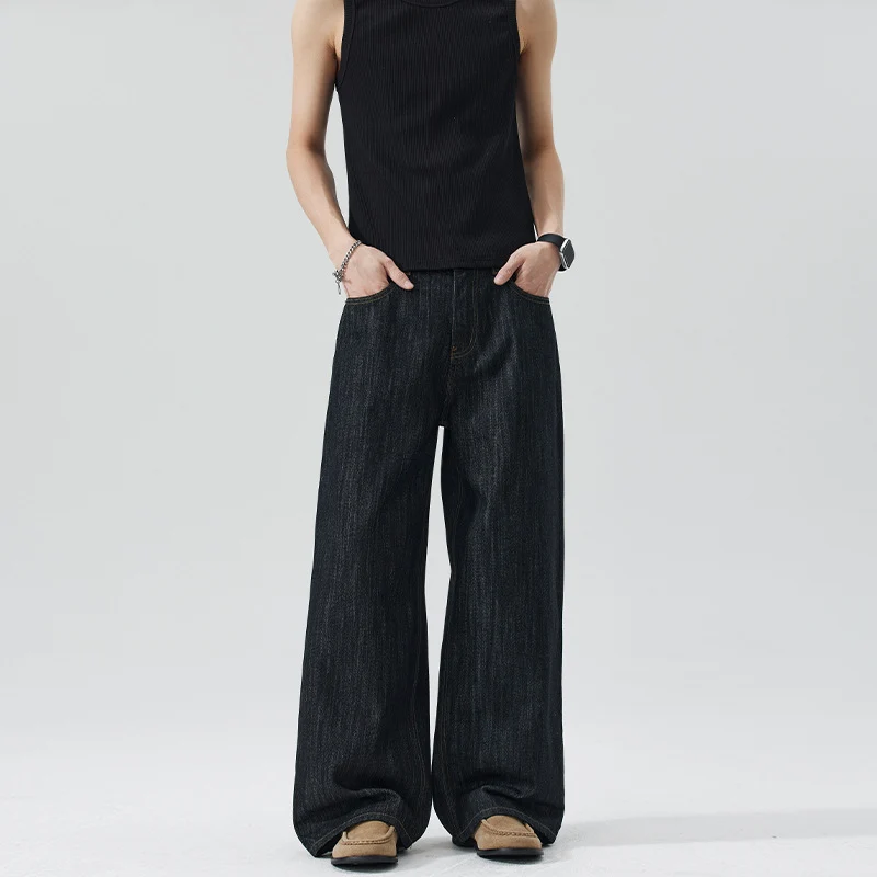 Herren Oversize-Denim-Palazzohose mit extra weitem Bein und soften Drape-Effekt Drune