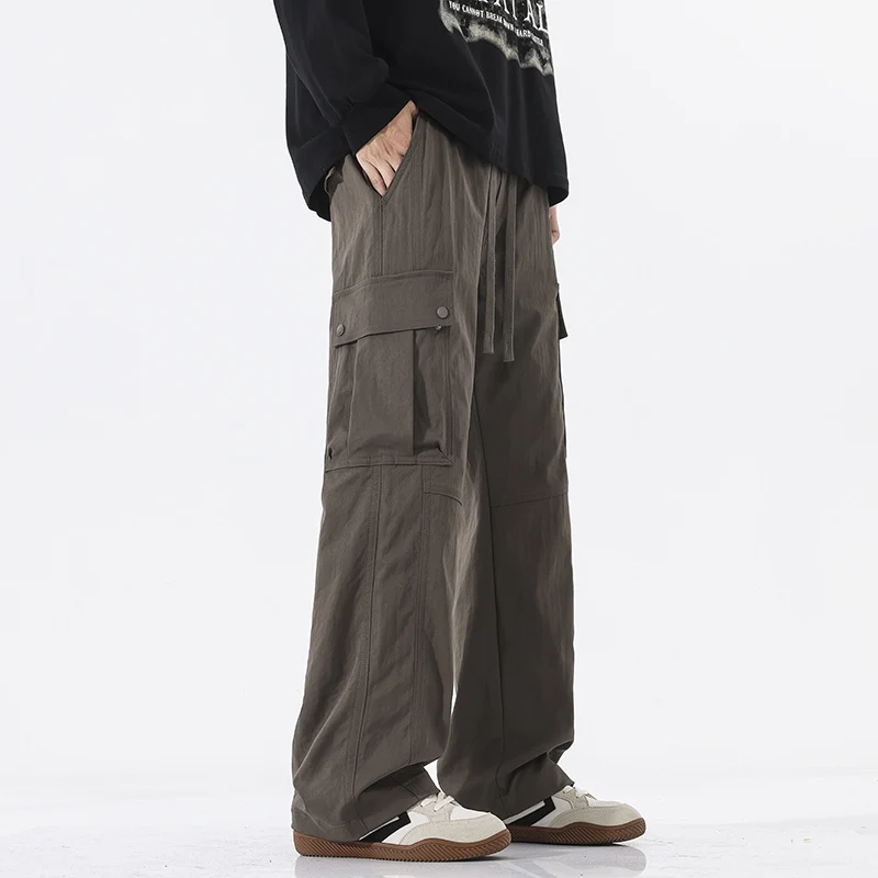 Herren Oversize-Cargohose im Utility-Stil mit Tunnelzugbund und großen Klappentaschen Drune