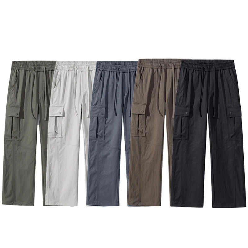 Herren Oversize-Cargohose im Utility-Stil mit Tunnelzugbund und großen Klappentaschen Drune