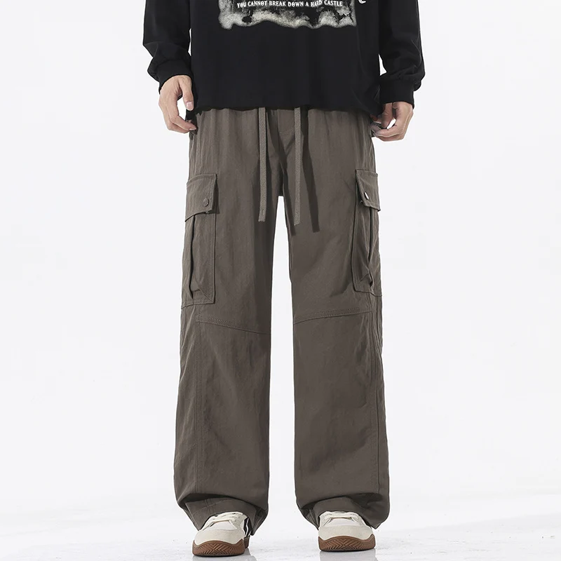 Herren Oversize-Cargohose im Utility-Stil mit Tunnelzugbund und großen Klappentaschen Drune