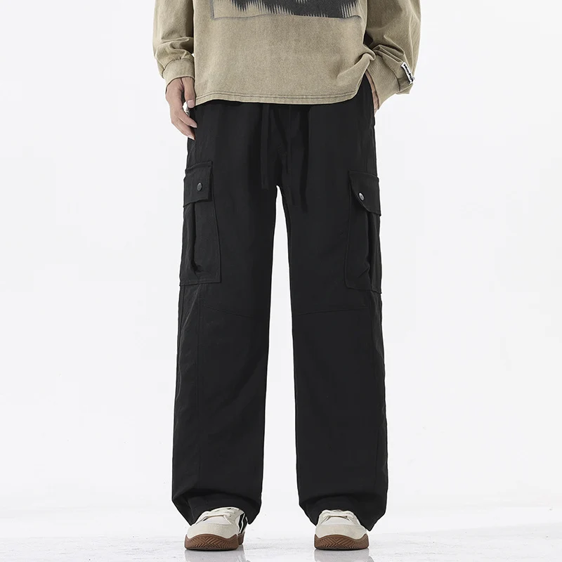 Herren Oversize-Cargohose im Utility-Stil mit Tunnelzugbund und großen Klappentaschen Drune