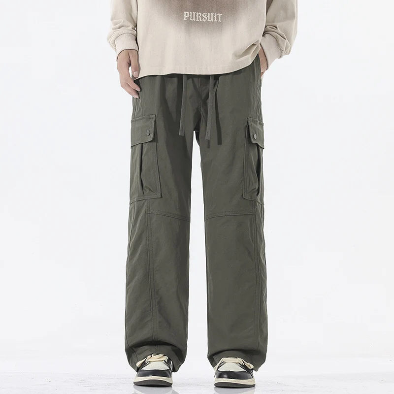 Herren Oversize-Cargohose im Utility-Stil mit Tunnelzugbund und großen Klappentaschen Drune
