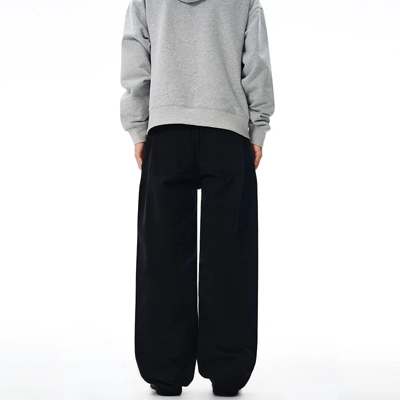 Herren Oversize-Canvas-Hose mit tiefem Schritt und fließender Weite Drune