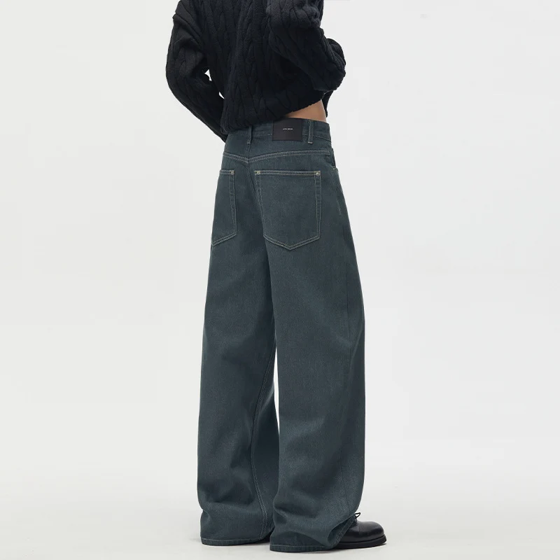 Herren Marlene-Denimhose im ultraweiten Baggy-Cut mit sichtbarer Knopfleiste Drune