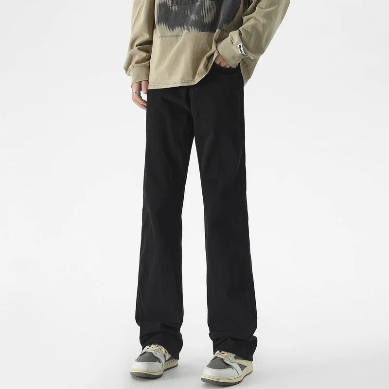 Herren Locker sitzende Straight-Jeans mit extra langer Saumkante und minimalistischer Optik Drune