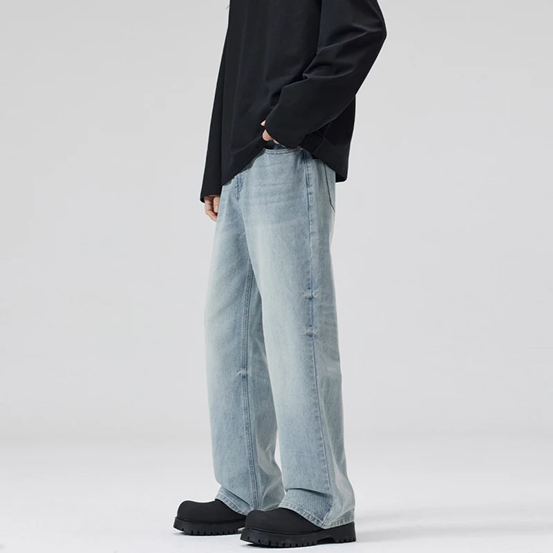 Herren Locker geschnittene Vintage-Denim Jeans mit extra weitem Bein Drune