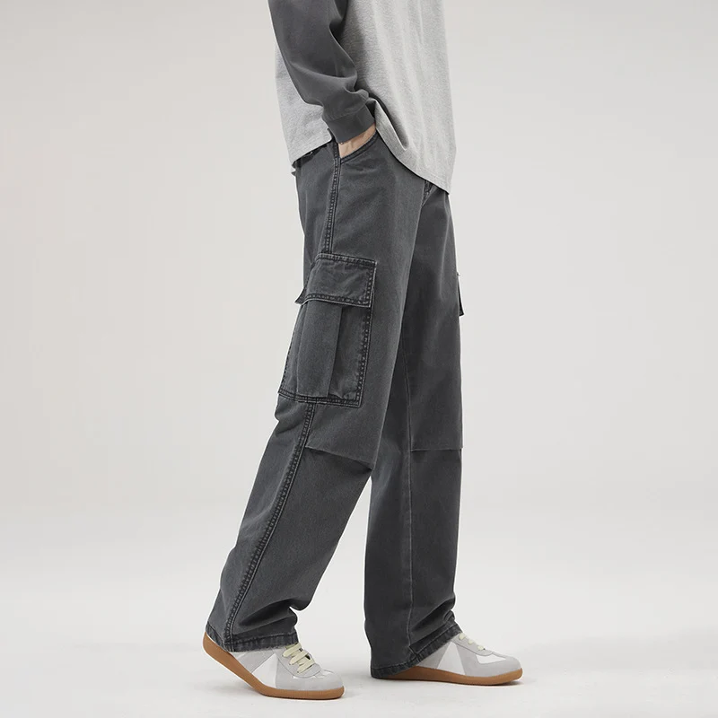 Herren Locker geschnittene Utility‑Cargohose mit verstärkten Knien und tiefem Schritt Drune