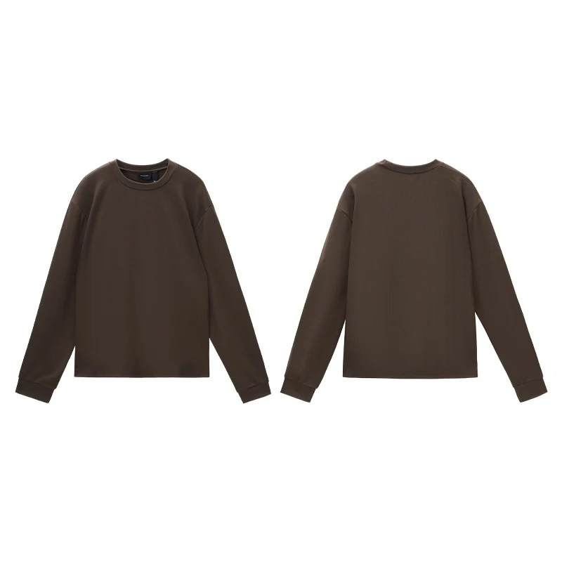 Herren Langarm-Shirt aus feiner Rippstruktur mit Rundhalsausschnitt Drune