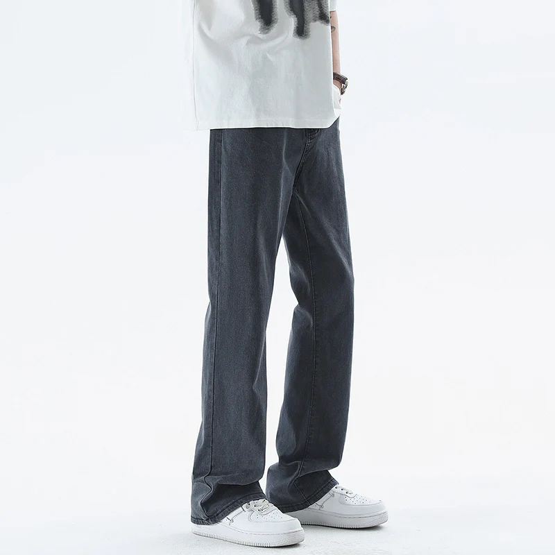 Herren Flared-Denimhose mit mittelhoher Taille und leichtem Schlag Drune