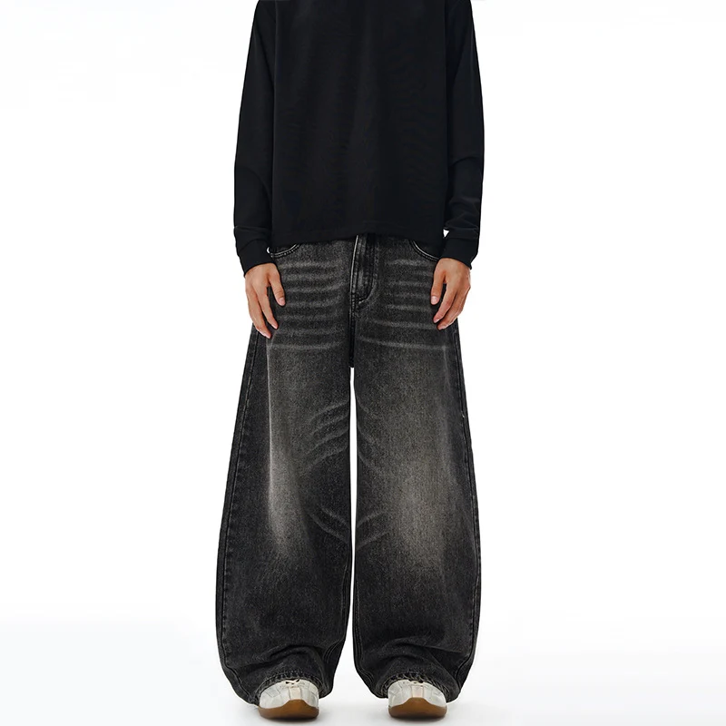 Herren Extrem weite Vintage-Denim Baggy-Jeans mit tiefem Schritt Drune