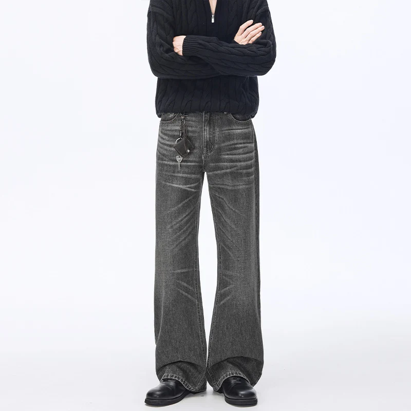 Herren Extraweite Vintage-Denim Baggy-Jeans mit tiefem Schritt und verlängertem Saum Drune