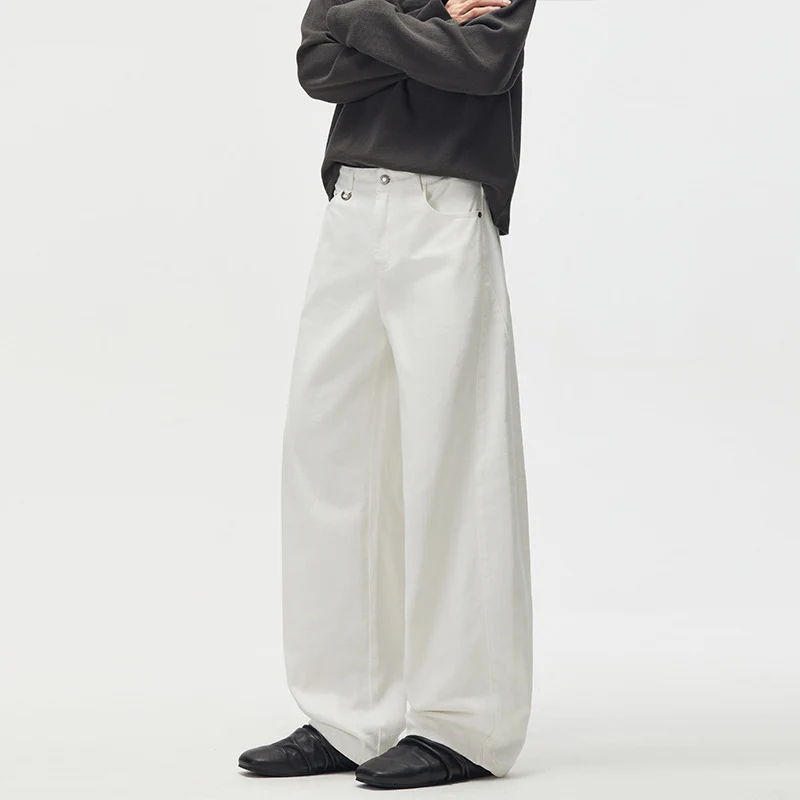 Herren Extraweite High‑Waist Palazzohose aus schwerer Baumwolle Drune