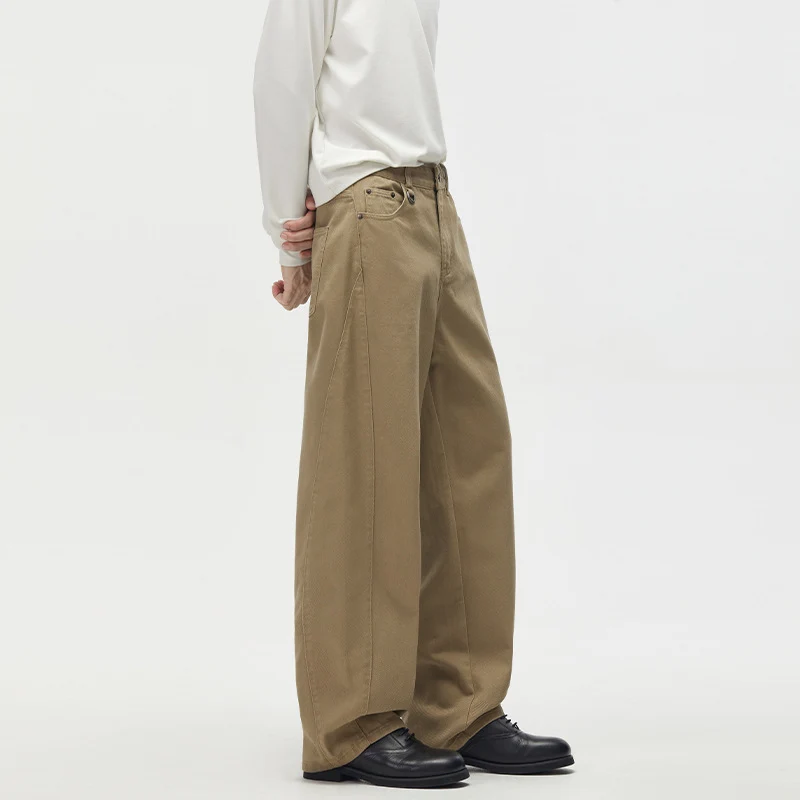 Herren Extraweite High‑Waist Palazzohose aus schwerer Baumwolle Drune