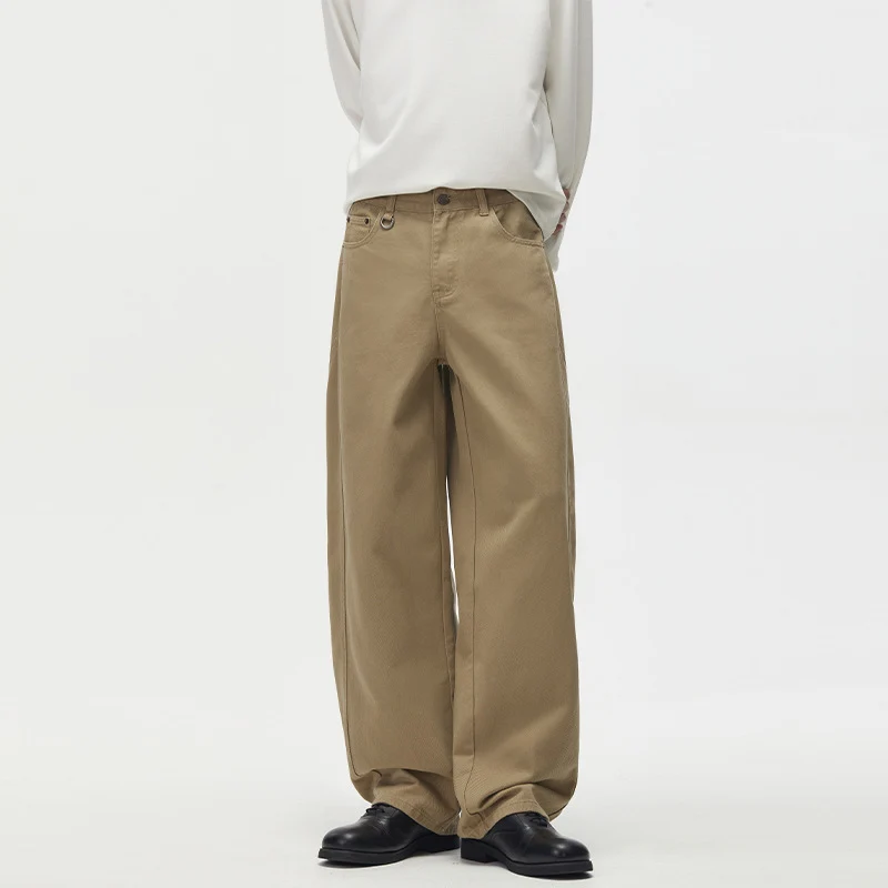 Herren Extraweite High‑Waist Palazzohose aus schwerer Baumwolle Drune