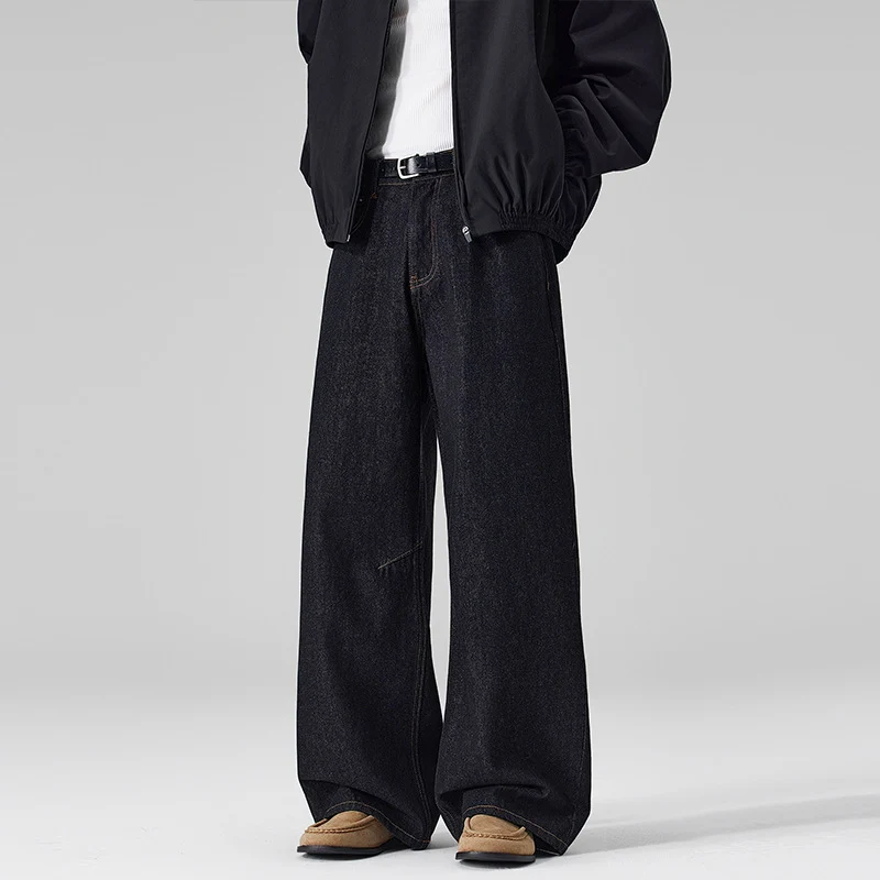 Herren Extraweite Denim-Hose mit hoher Taille und Oversized-Silhouette Drune