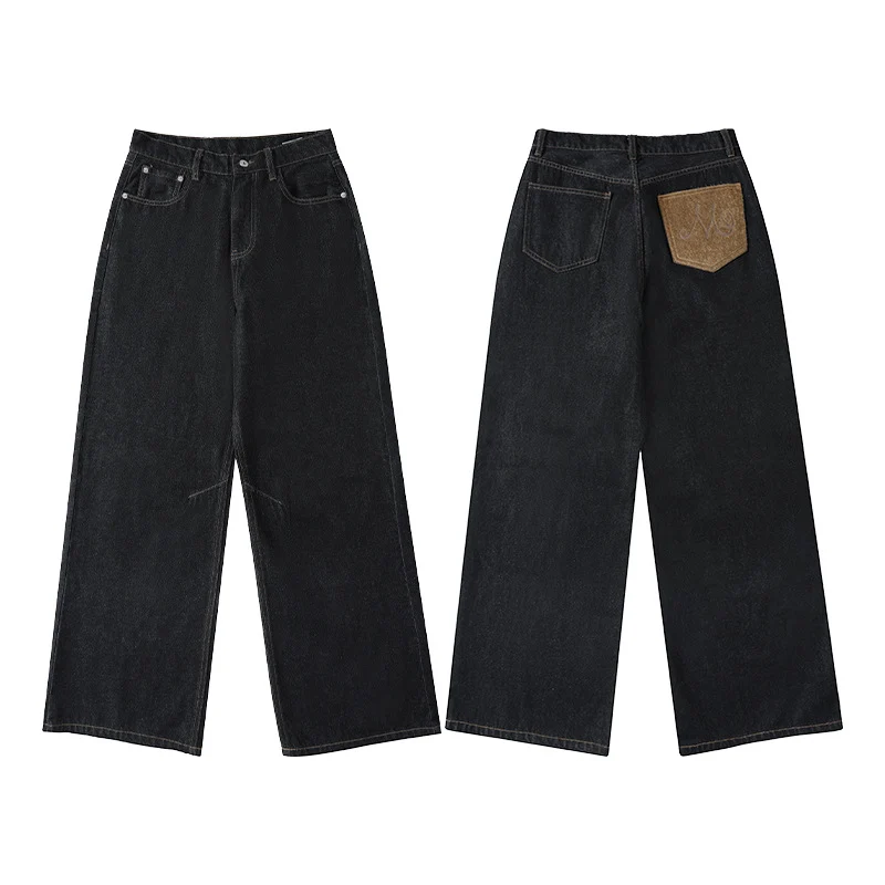 Herren Extraweite Denim-Hose mit hoher Taille und Oversized-Silhouette Drune