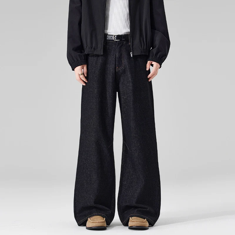 Herren Extraweite Denim-Hose mit hoher Taille und Oversized-Silhouette Drune
