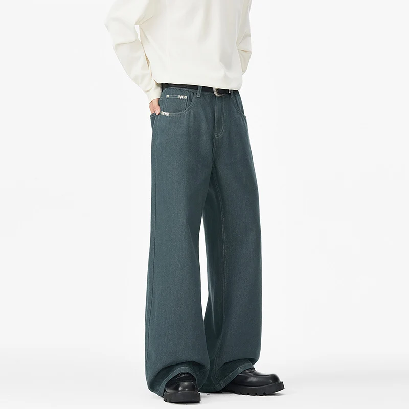 Herren Extraweite Denim-Baggyhose mit verlängertem Saum und tiefem Schritt Drune