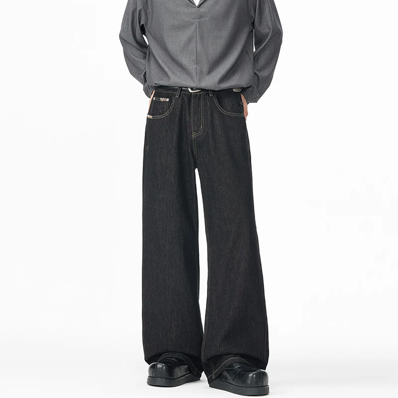 Herren Extraweite Denim-Baggyhose mit verlängertem Saum und tiefem Schritt Drune